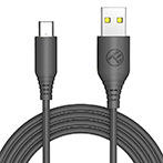 Tellur Silicone USB-C Kabel - 1m (USB-A/USB-C) Sort