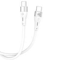 Tellur Silicone USB-C Kabel - 1m (USB-C/USB-C) Hvid