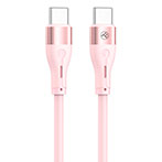 Tellur Silicone USB-C Kabel - 1m (USB-C/USB-C) Pink