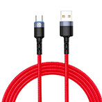 Tellur USB-C Kabel m/LED - 1,2m (USB-A/USB-C) Rd