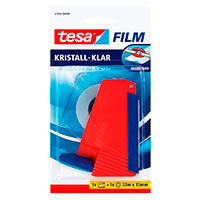 Tesa FILM Tapedispenser m/tape 15mm - 33 meter (Klar) Rød
