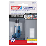 Tesa On&Off Extra Strong Velcro Strips (10x50cm) Hvid