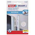 Tesa On&Off Stick On Velcro prikker (16mm) Hvid - 8-Pack