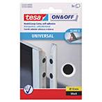 Tesa On&Off Stick On Velcro prikker (16mm) Sort - 8-Pack