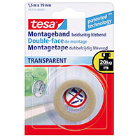 Tesa Powerbond Monteringstape (1,5m x 19mm) Klar