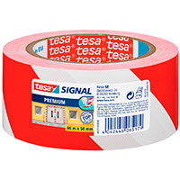 Tesa SIGNAL Markeringstape 50mm - 66 meter - Rd/Hvid