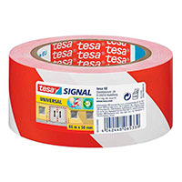 Tesa Signal Universal Advarselstape (66m x 50mm) Rød/Hvid