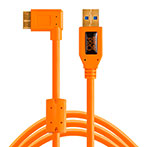 Tether Tools TetherPro USB-A Kabel m/Vinkel - 4,6m (Micro-B/USB-A) Orange