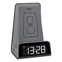 TFA Icon Digital Vkkeur m/Trdls Qi Stander +USB opladning