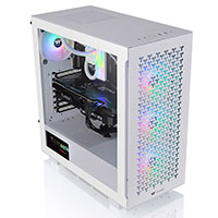 Thermaltake Tower PC Kabinet m/RGB (ATX/ITX) Hvid