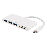 USB-C Hub m/Kortlser Deltaco (3xUSB-A)