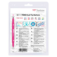 Tombow Bright TwinTone Tuscher (0,3/0,8mm) 12 farver