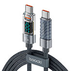 Toocki USB-C Kabel 100W - 1m (USB-C/USB-C) Grå