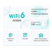 TP-Link Deco X50 WiFi Router - 3000Mbps (WiFi 6) 2pk