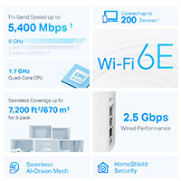 TP-Link Deco XE75 Pro WiFi Router - 5400Mbps (WiFi 6) 3pk