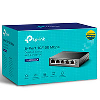 TP-Link FE TL-SF1005LP Netvrk Switch 5 Port - 10/100Mbps (PoE+)