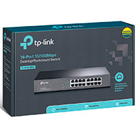 TP-Link FE TL-SF1016DS Netvrk Switch 16 Port - 10/100Mbps (Cat5)