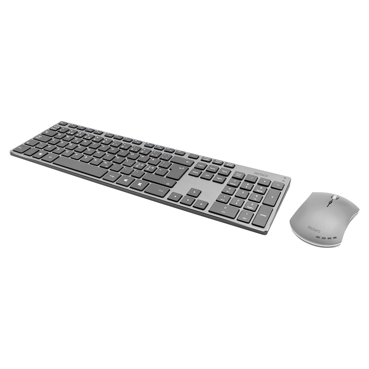 forråde Reservere ekko Trådløst tastatur og mus Aluminium (Genopladelig) Deltaco