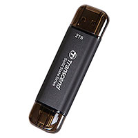 Transcend Brbar SSD Ngle 2TB (USB-C/USB-A) Sort
