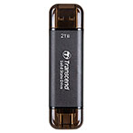 Transcend Bærbar SSD Nøgle 2TB (USB-C/USB-A) Sort