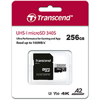 Transcend 340S MicroSDXC Kort 256GB A2 V30 (UHS-I)