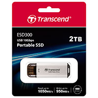 Transcend ESD300S Ekstern SSD Harddisk 2TB (USB-C) Slv