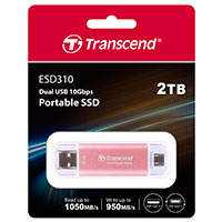 Transcend ESD310P Ekstern SSD Harddisk 2TB (USB-C)