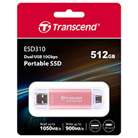 Transcend ESD310P Ekstern SSD Harddisk 512GB (USB-C)