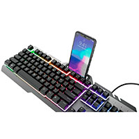 Trust GXT853 Esca Metal Gaming Tastatur m/Smartphone Holder (LED)