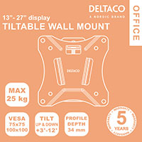 TV vægbeslag 13-27tm (25kg) Compact Slim - Deltaco