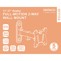 TV vægbeslag m/led 13-27tm (25kg) Deltaco