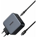 Ugreen 100W GaN USB-C Oplader m/USB-C/USB-C Kabel (3xUSB-C/1xUSB-A)