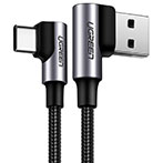 Ugreen US176 USB-C Kabel m/Vinkel - 2m (USB-A/USB-C)