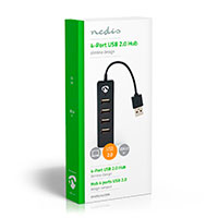 USB 2.0 Hub (4xUSB-A) Sort - Nedis