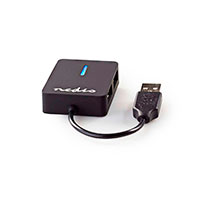 USB 2.0 Hub rejsemodel (4x USB-A) Sort - Nedis