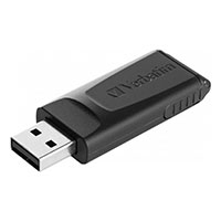 USB 2.0 ngle (128GB) Sort - Verbatim Slider
