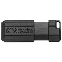 USB 2.0 nøgle (16GB) Sort - Verbatim PinStripe