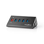 USB 3.0 Hub m/Quick Charge (5xUSB-A) Sort - Nedis