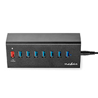 USB 3.0 Hub m/Quick Charge (8xUSB-A) Sort - Nedis