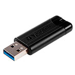 USB 3.0 nøgle (128GB) Sort - Verbatim PinStripe