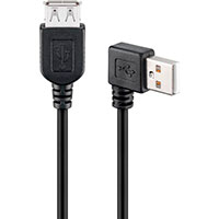 USB-A forlnger kabel - 0,15m (m/vinkel) Goobay