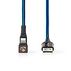 USB-A til Lightning kabel - 1m (Gaming 180) Blå - Nedis