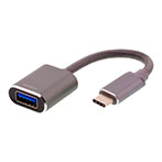 USB-C Han til USB-A Hun adapter (Deltaco) Space Grey
