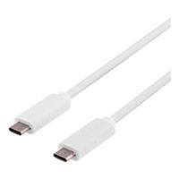 USB-C kabel 10W - 0,5m (USB-C/USB-C) Hvid - Deltaco