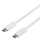 USB-C kabel 10W - 1m (USB-C/USB-C) Hvid - Deltaco
