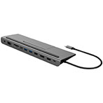 USB-C Dock 11-i-1 (HDMI/DP/VGA/RJ45/USB-C/USB-A/SD) Deltaco