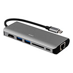 USB-C Dock med 4K HDMI (6 Porte) Deltaco - Space gray
