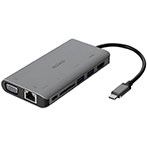 USB-C Dock 7-i-1 (HDMI/VGA/RJ45/USB-C/USB-A/SD) Deltaco