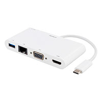 USB-C Dock (HDMI+VGA+USB-A+RJ45) Hvid - Deltaco