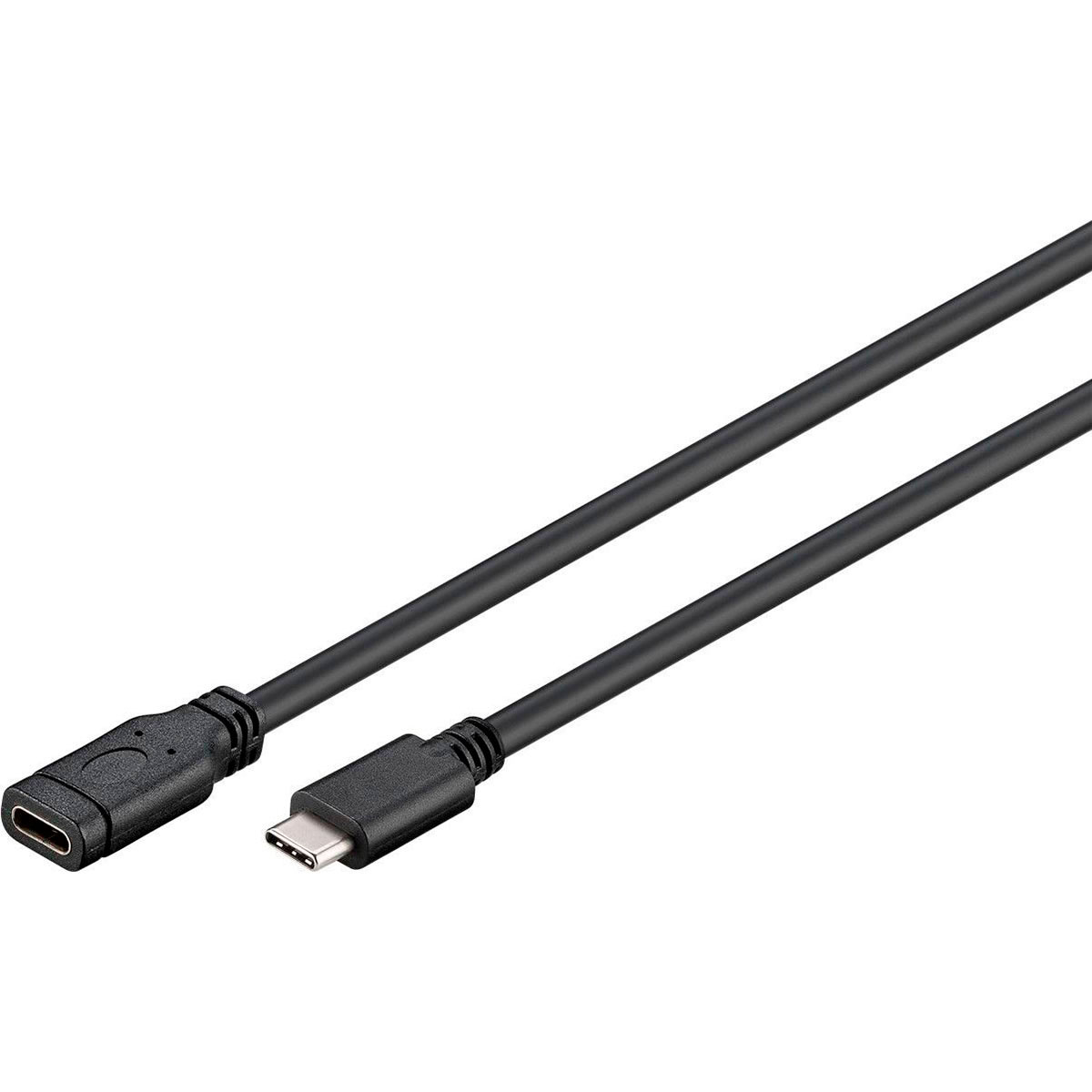 Ekstrem Jonglere Peck USB-C forlængerkabel 1m (Han/Hun) Sort - Goobay - avXperten.dk